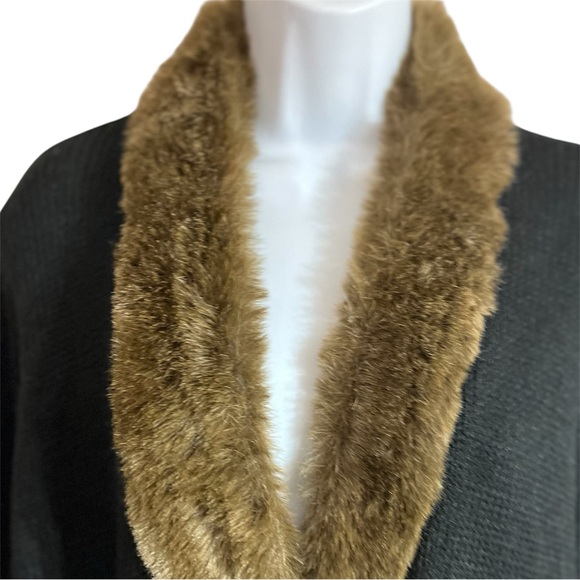 Torrid Black Sweater Coat with Faux Fur Trim,  2X - Picture 2 of 10